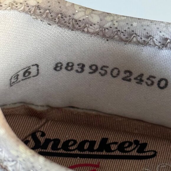 Rieker Nikita Trainer Womens Silver Leather Sneakers 36 US 6 Side Zipper Lace-Up - Picture 3 of 12